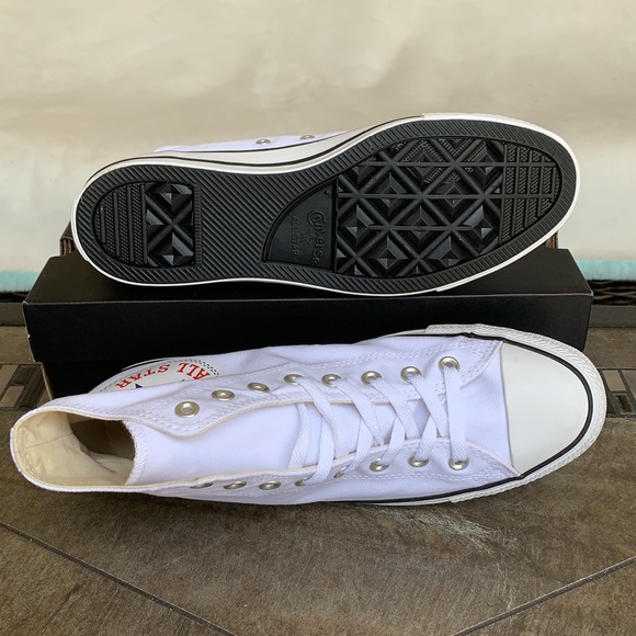 CONVERSE CTAS HI WHITE/WHITE/BLACK MENS - Picture 6 of 16